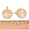 Brass & Clear Cubic Zirconia Pendants KK-G558-15G-3