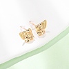 Brass Stud Earrings EJEW-D363-01G-01-4