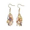 304 Stainless Steel & Electroplate Glass Beads Cluster Earrings for Women EJEW-JE07470-4