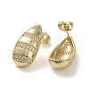Brass Micro Pave Cubic Zirconia Stud Earrings EJEW-H308-08G-04-2