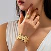 Iron Textured Heart Cuff Bangles & Rings Sets for Women WG0A4C8-01-1