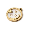 12 Constellations 304 Stainless Steel & Natural Shell & Rhinestone Pendants SA-CBAA9A2-06G-01-2