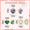10Pcs Heart K9 Glass Charms GLAA-YW0005-33-3