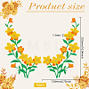 Flower Polyester Embroidery Iron on Applique Patch PATC-WH0005-48B-2