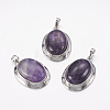 Natural Amethyst Pendants G-K252-A04-2