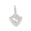 Brass Micro Pave Clear Cubic Zirconia Pendants KK-R213-16G-02-1