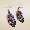 Alloy Rose Lace Ribbon Dangle Earrings FS-WGCF5EC-01-2