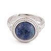 Natural Lapis Lazuli Round Adjustable Rings RJEW-K271-04P-11-3