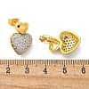 Brass Micro Pave Clear Cubic Zirconia Stud Earrings EJEW-F359-03G-01-3