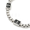 304 Stainless Steel Enamel Box Chain Anchor Link Bracelets for Women BJEW-G717-15P-2