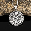 Viking Stainless Steel Box Chain Tree of Life Pendant Necklaces for Men PW-WGA998B-01-1