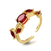 Brass Micro Pave Cubic Zirconia Cuff Open Rings CU-CBA108A-13G-05-4