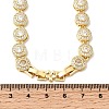 Brass Micro Pave Clear Cubic Zirconia Flat Round Link Chain Necklaces for Women NJEW-B157-18G-5