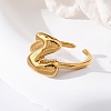 304 Stainless Steel Open Cuff Rings for Women RJEW-M060-01G-26-3