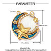 304 Stainless Steel Enamel Pendants STAS-OY014-65G-2