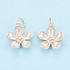 925 Sterling Silver Flower Charms STER-T009-03S-1