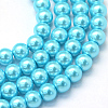 Baking Painted Pearlized Glass Pearl Round Bead Strands HY-Q003-6mm-48-1