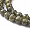 Natural Green Jade Dyed Round Beads Strands JBS053-6MM-41-3