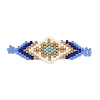 Glass MIYUKI Delica Beads Braided Connector Charms PALLOY-MZ01412-02-1