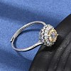 Brass Micro Pave Cubic Zirconia Finger Rings CU-CBA260E-10P-2