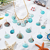 50Pcs 2 Colors Dyed Natural Shell & Imitaiton Round White Pearl Pendants SHEL-NB0001-70-3