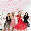 3Pcs 3 Styles Polyester Bowknot Hanging Banner OFST-ME0001-03-4
