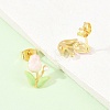 Flower Brass Enamel Stud Earrings LS-EJEW-T051-08B-2