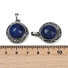 Dyed Natural Lapis Lazuli Half Round Pendants PALLOY-R159-01AS-09-3