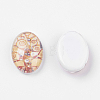 Tree Dome Oval Tempered Glass Flat Back Cabochons X-GGLA-R194-1-2