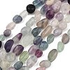 Natural Rainbow Fluorite Beads Strands GG-C286-A27-2
