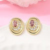 Brass Micro Pave Cubic Zirconia Stud Earrings EJEW-G471-13G-3