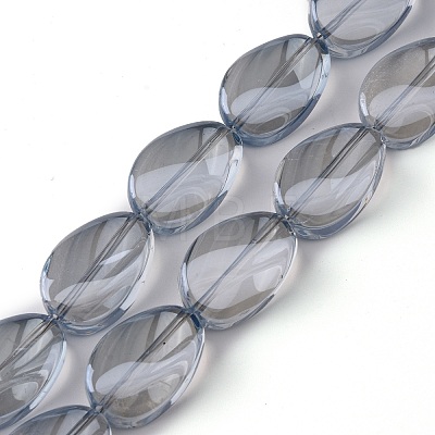 Transparent Electroplate Glass Bead Strands EGLA-C001-M-1