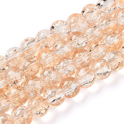 Transparent Crackle Glass Bead Strands GLAA-T025-8mm-02I-1