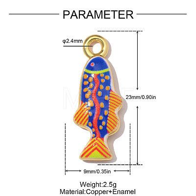 Printed Brass with Enamel Pendants KK-OY001-76G-02-1