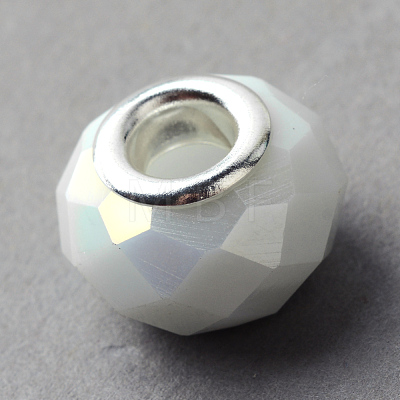 Electroplated Glass European Beads GPDL-Q020-02-1