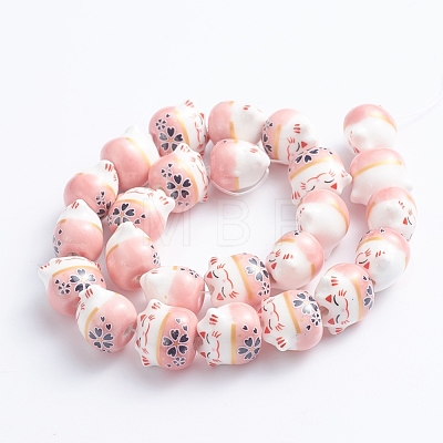Handmade Printed Porcelain Beads PORC-G004-C07-1