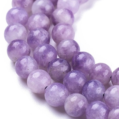Natural Lepidolite/Purple Mica Stone Beads Strands G-K410-06-6mm-1
