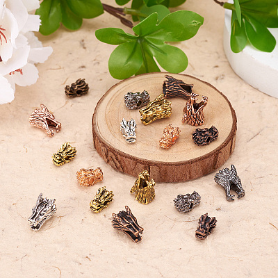 24 Pcs 12 Styles Tibetan Style Alloy Beads FIND-TA0001-32-1