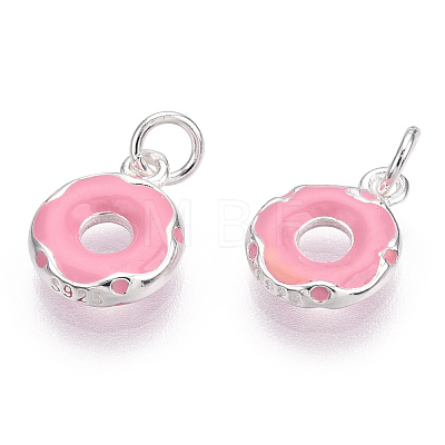 925 Sterling Silver Enamel Charms STER-T004-03S-1