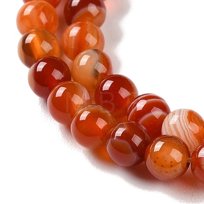 Natural Striped Agate/Banded Agate Beads Strands G-Z060-A01-A05-1