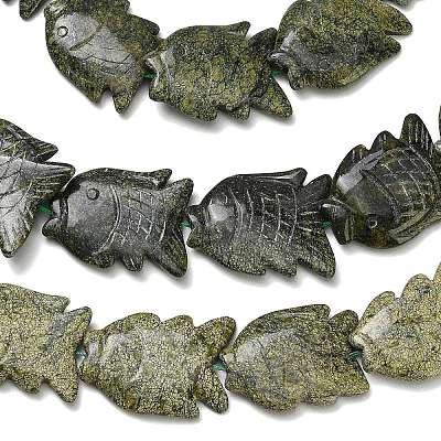 Natural Serpentine Green Lace Stone Beads Strands GG-CBACC04-01-1