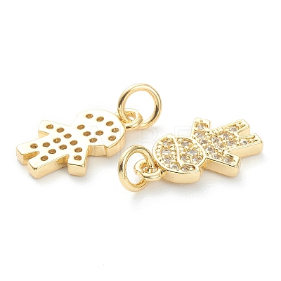Brass Micro Pave Clear Cubic Zirconia Pendants LS-ZIRC-J041-15-1