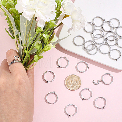 24Pcs 304 Stainless Steel Finger Ring Settings STAS-BBC0010-09A-1