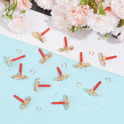 GOMAKERER DIY Bowknot Brass Stud Earring Making Findings Kits DIY-GO0001-33-1