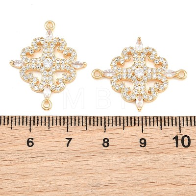 Brass Micro Pave Clear Cubic Zirconia Connector Charms CU-CBA7BFE-03E-G-1
