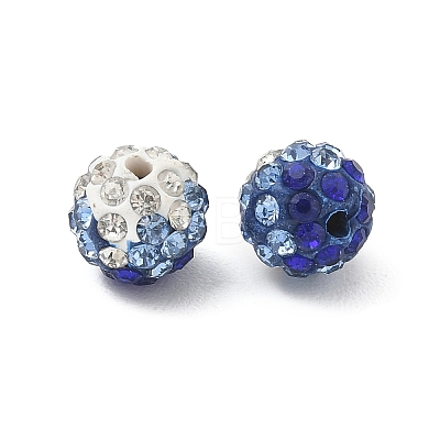 Handmade Polymer Clay Rhinestone Beads RB-CBAFAF8-01F-1