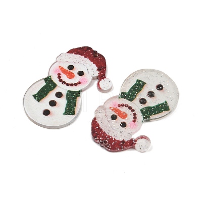 Christmas Themes Opaque Printed Acrylic Pendants OACR-B037-02-1