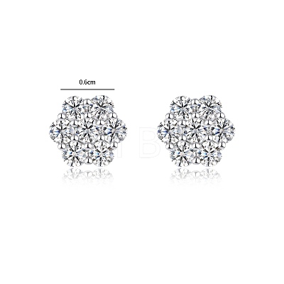 925 Sterling Silver Pave Moissanite Stud Earrings for Women SX7074-3-1