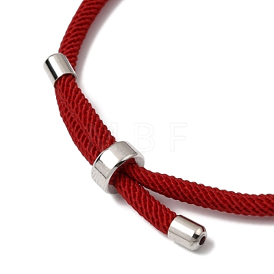 Round Nylon Milan Cord Slider Bracelet Making BJEW-L722-01P-16-1