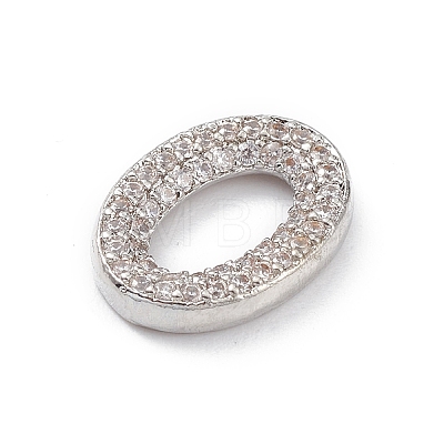 Rack Plating Brass Micro Pave Clear Cubic Zirconia Linking Rings KK-L155-58P-1